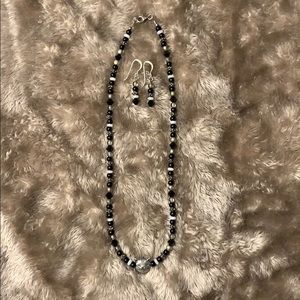 Handmade necklace and earrings set